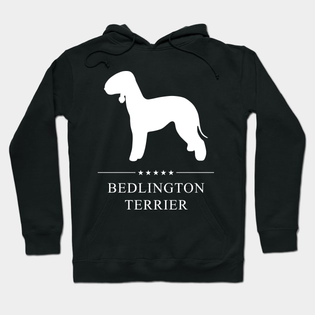 Bedlington Terrier Dog White Silhouette Hoodie by millersye